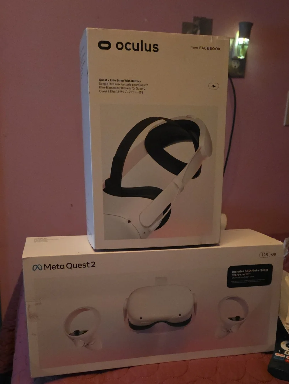 Oculus Meta Quest 2 VR Headset and Elite Strap - White and Black